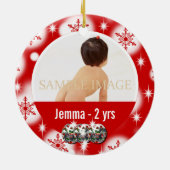 Erstes WeihnachtsFoto personifizieren Keramikornament (Hinten)