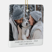 Erstes Weihnachtsgebäck Foto Keepake Couple Dog Keramikornament (Rechts)