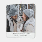 Erstes Weihnachtsgebäck Foto Keepake Couple Dog Keramikornament (Links)