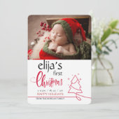 Erstes Weihnachtsgeburtsankündigung im Foto Ankündigung (Stehend Vorderseite)