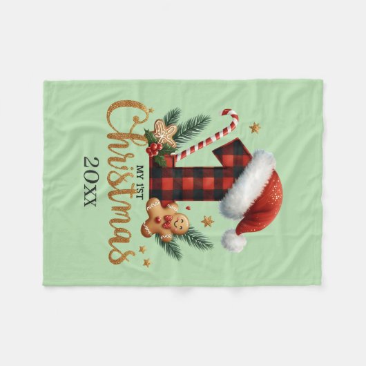 erstes Weihnachtsgeschenk Fleecedecke (Vorderseite (Horizontal))