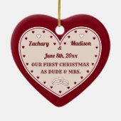 Erstes Weihnachtsgeschenk für Verheiratete Länder  Keramik Ornament (Hinten)