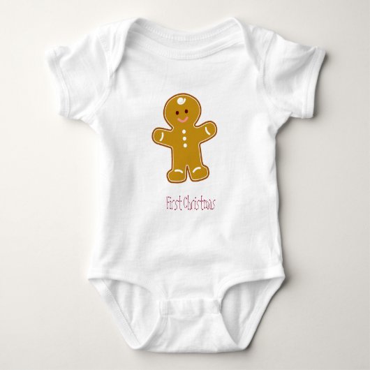 Erstes Weihnachtsgingerbrot T-Shirt Baby Strampler (Vorderseite)