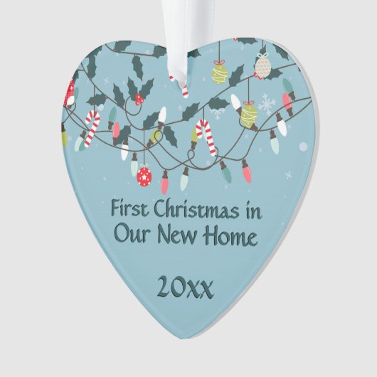 Erstes Weihnachtsneues Zuhause-Vintage Ornament (Vorderseite)