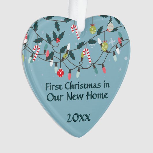 Erstes Weihnachtsneues Zuhause-Vintage Ornament (Vorderseite)