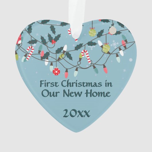Erstes Weihnachtsneues Zuhause-Vintage Ornament (Rückseite)