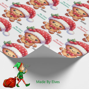 Erstes Weihnachtsplätzchen für Babys - Name hinzuf Geschenkpapier
