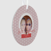 Erstes Weihnachtsschneeglobe Foto Snowflake Ornament (Vorderseite)