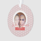 Erstes Weihnachtsschneeglobe Foto Snowflake Ornament (Vorderseite)