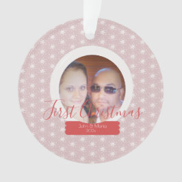 Erstes Weihnachtsschneeglobe Foto Snowflake Ornament