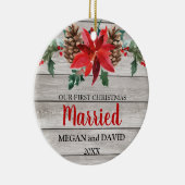 Erstes Weihnachtsverheiratete rustikale Keramik Ornament (Rechts)