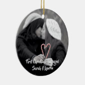 Erstes Weihnachtsverlobte | lesbische Paare Keramik Ornament (Rechts)