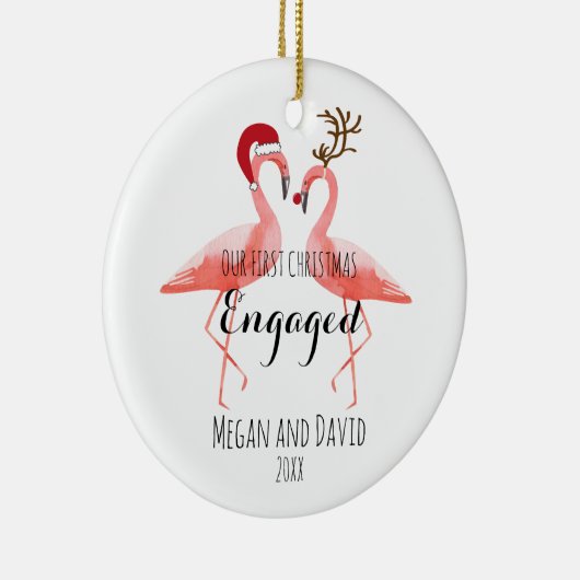 Erstes Weihnachtsverlobte oder verheiratete Keramik Ornament (Rechts)