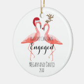 Erstes Weihnachtsverlobte oder verheiratete Keramik Ornament (Links)