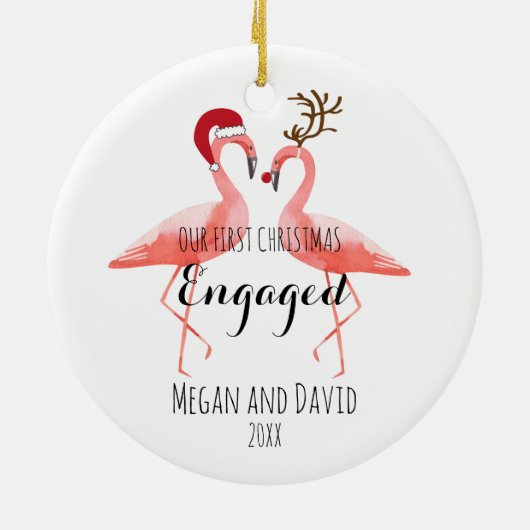 Erstes Weihnachtsverlobte oder verheiratete Keramik Ornament (Hinten)