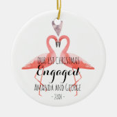 Erstes Weihnachtsverlobte oder verheiratete Keramikornament (Vorne)