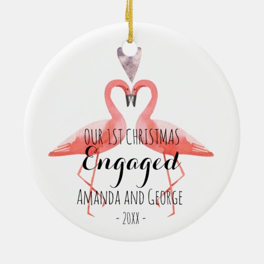 Erstes Weihnachtsverlobte oder verheiratete Keramikornament (Hinten)