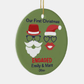 Erstes Weihnachtsverlobte Verzierung - Keramik Ornament (Rechts)