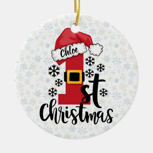 Erstes Weihnachtswunder Keramik Ornament (Vorne)