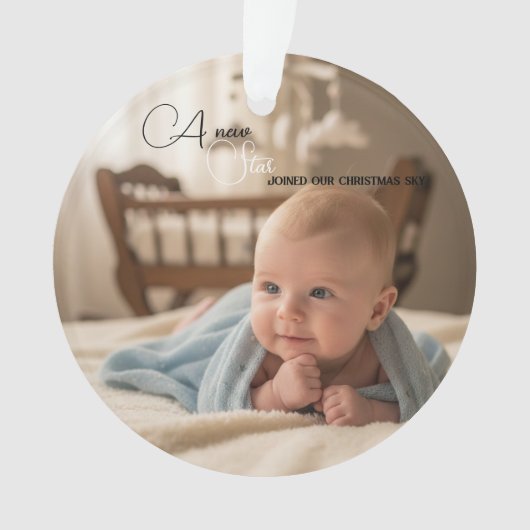 Erstes Weihnachtswunsch des Babys Ornament (Vorderseite)