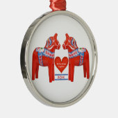 Erstes Weihnachtszusammen datiertes Schwede Dala Silbernes Ornament (Rechts)