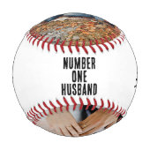 Erstes Zahl Ehemann Valentinstag Foto-Geschenk Baseball (Rückseite)