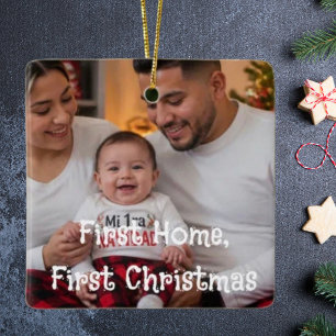 Erstes Zuhause Erstes Weihnachten Familienfoto Sch Keramikornament