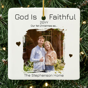 Erstes Zuhause Erstes Weihnachten Jahr Treuer Gott Keramikornament