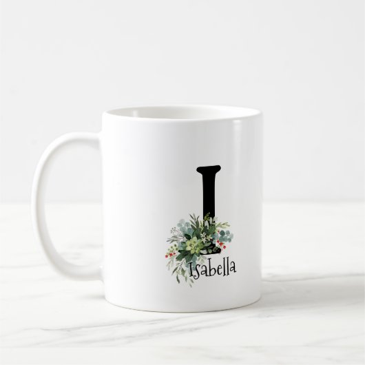 Erstfarbige eukalyptusrote Blume Kaffeetasse (Links)