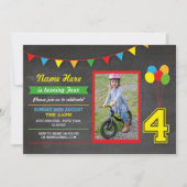 Erstfarbige Geburtstagskinder Jungen 4. Foto Einladung (Vorderseite)