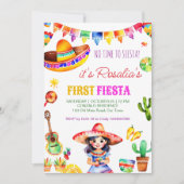 Erstfiesta bunt niedliche Spanierin Geburtstag Einladung (Vorderseite)