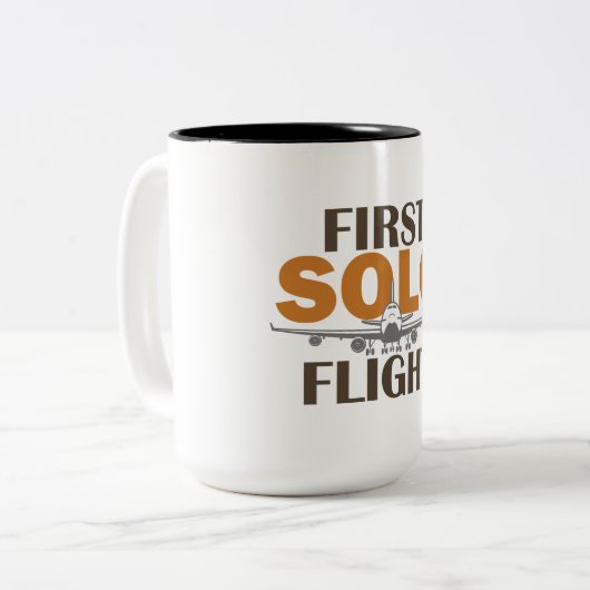 Erstflug mit Solo Zweifarbige Tasse (Vorderseite Links)