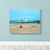 Erstflug von Wright Brothers Leinwanddruck (Insitu (Holzboden))