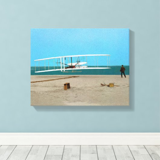 Erstflug von Wright Brothers Leinwanddruck (Insitu (Holzboden))
