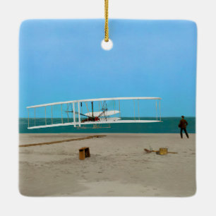 Erstflugwright-Bruder-Vintages Flugzeug Keramikornament