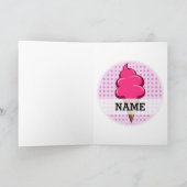 Erstgeburt 1 Jahr Mädchen Pink Ice Creme Karte (Innenseite)