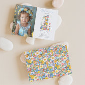 Erstgeburt Blumennummer 1 Foto Einladung