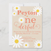 Erstgeburt Boho Daisy Einladung (Vorderseite)