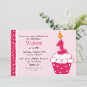 Erstgeburt Cupcake-Einladung Einladung (Stehend Vorderseite)