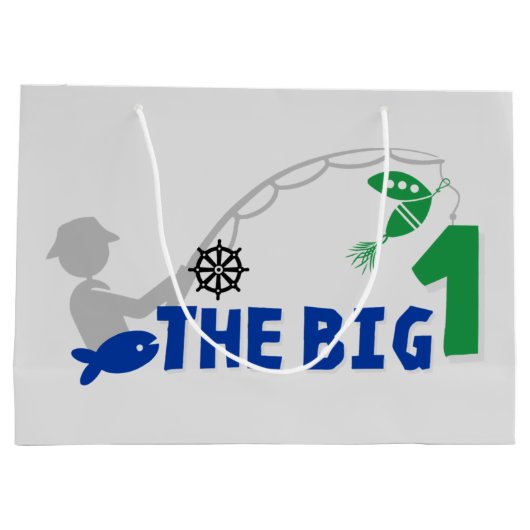 Erstgeburt des niedlichen Fischerbabys Große Geschenktüte (Rückseite)