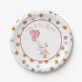 Erstgeburt eines Mädchens Alberne Gänsepapiere Tel Pappteller (Vorderseite)