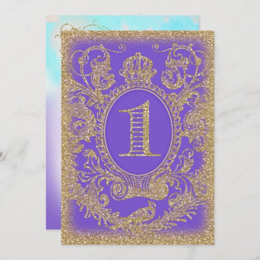 Erstgeburt einmal auf Zeitdruckerin Lila 3 Einladung (Vorne/Hinten)