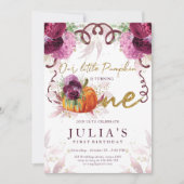 Erstgeburt Eleganter Herbst Burgund Einladung (Vorderseite)