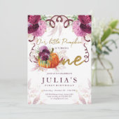 Erstgeburt Eleganter Herbst Burgund Einladung (Stehend Vorderseite)