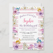 Erstgeburt Fairy Princess Pink & Gold Einladung (Vorderseite)