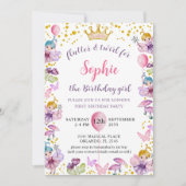 Erstgeburt Fairy Princess Pink & Gold Einladung (Vorderseite)