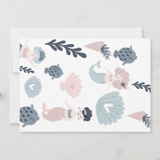 Erstgeburt Kleine Meerjungfrau Einladung (Rückseite)