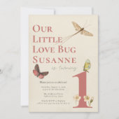 Erstgeburt Liebe Bug Baby Girl Einladung (Vorderseite)