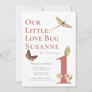 Erstgeburt Liebe Bug Baby Girl Einladung