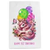 Erstgeburt niedlicher Kleinmädchen Mittlere Geschenktüte (Vorderseite)